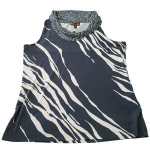 Dana Buchman Womens Blouse Multicolor Size Large Polyester Blend Stretch